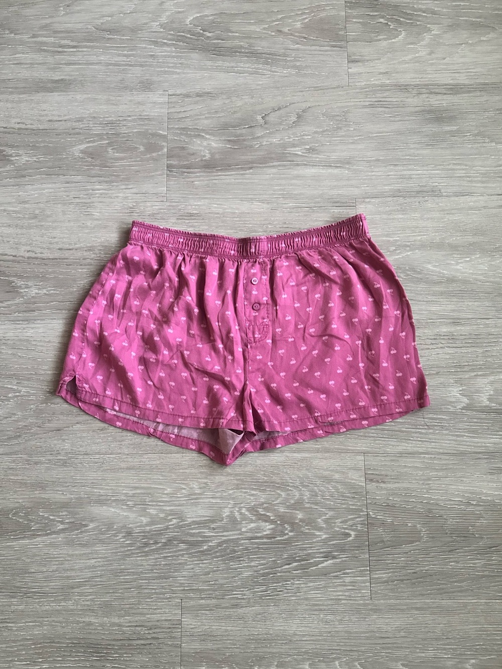 PINK Victoria's Secret Magenta Cherry-Print Cotton Pajama Shorts